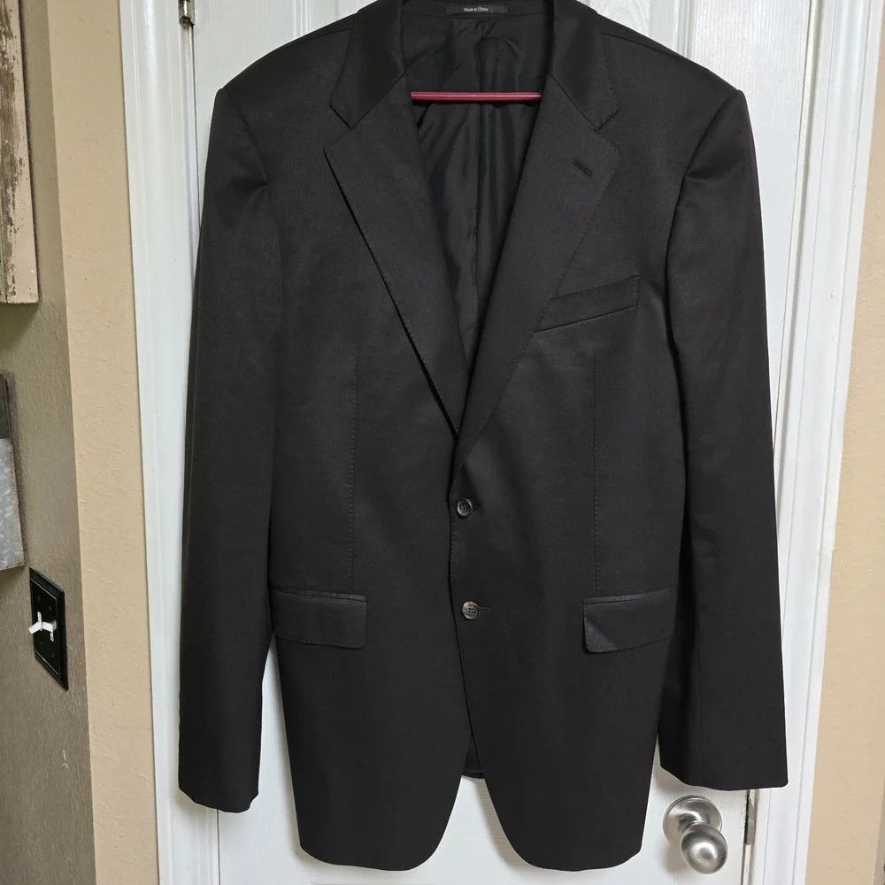 Authentic Gucci Black Wool Blend Two Button Blazer Sport Coat 54L 44L